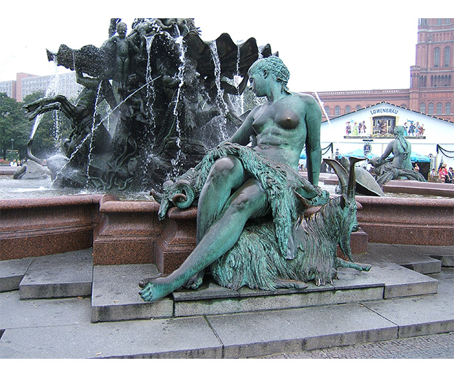 歐式人物噴泉雕塑