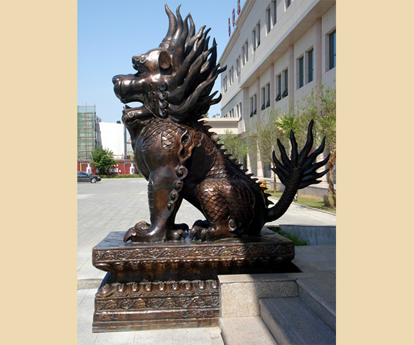 大型銅麒麟雕塑圖片